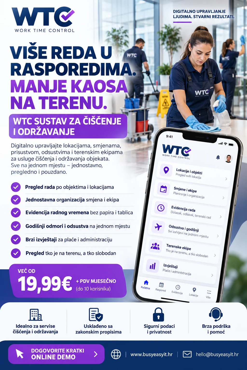 WTC letak za Čišćenje i održavanje objekata